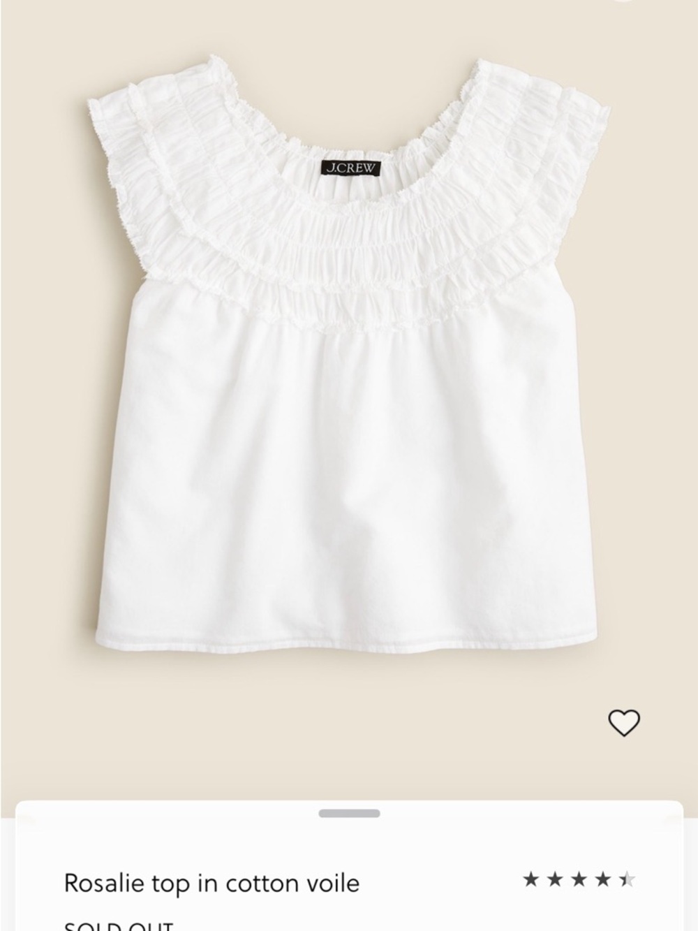 J. Crew White Ruffled Cotton Voile Tank Top